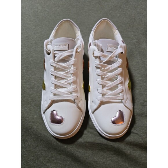 Kurt Geiger London Lane Love Metallic Heart Sneakers Size 39 US 8. Excellent - Picture 4 of 10